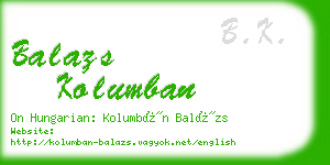 balazs kolumban business card